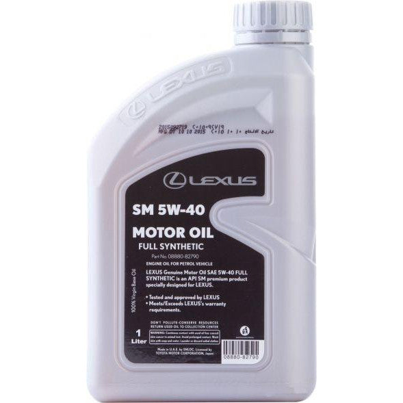 TOYOTA ENGINE OIL, LEXUS FULLY SYNTHETIC 1LITRE GENUINE 08880-82790 5W40